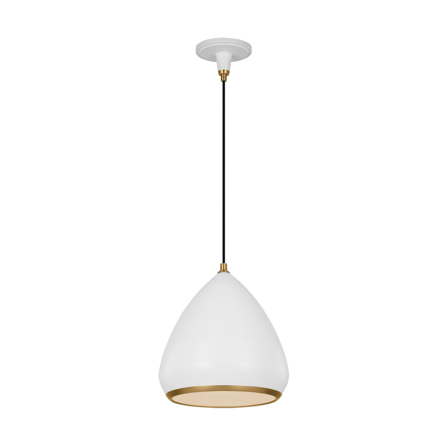 Visual Comfort Studio - TP1121MWTBBS - One Light Pendant - Clasica - Matte White