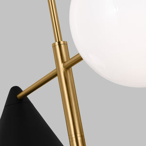 Visual Comfort Studio - AEC1114MBKBBS - Four Light Chandelier - Cosmo - Midnight Black and Burnished Brass