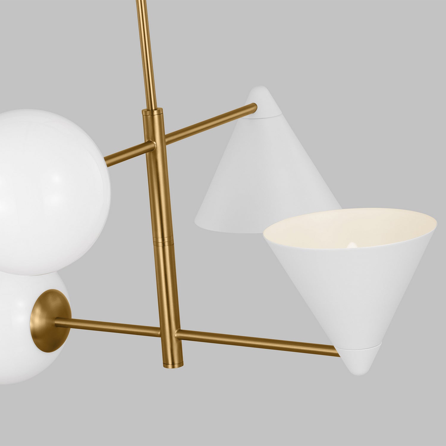 Visual Comfort Studio - AEC1114MWTBBS - Four Light Chandelier - Cosmo - Matte White and Burnished Brass