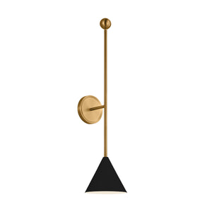 Visual Comfort Studio - AEW1041MBKBBS - One Light Bath Fixture - Cosmo - Midnight Black and Burnished Brass