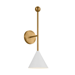 Visual Comfort Studio - AEW1051MWTBBS - One Light Bath Fixture - Cosmo - Matte White and Burnished Brass