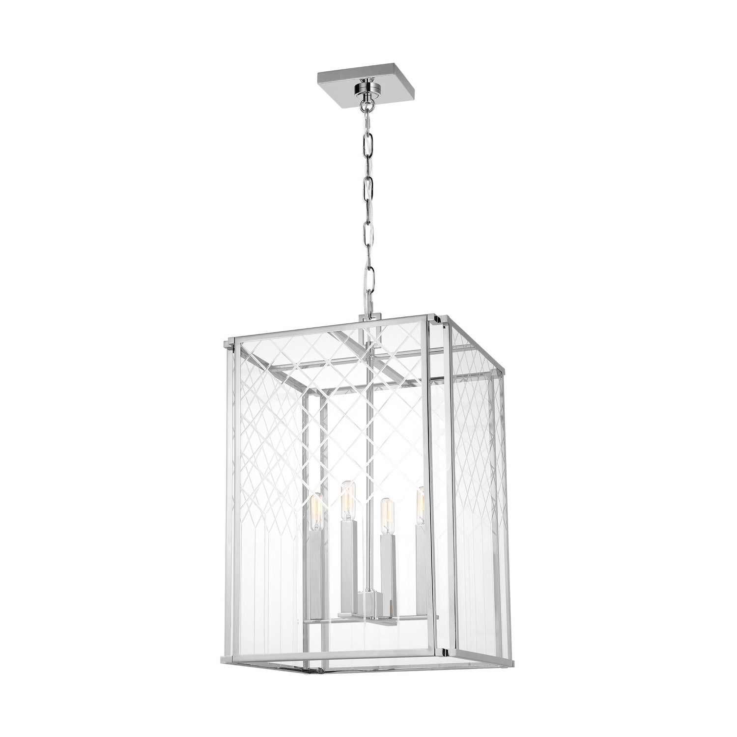 Visual Comfort Studio - AC1144PN - Four Light Pendant - Erro - Polished Nickel