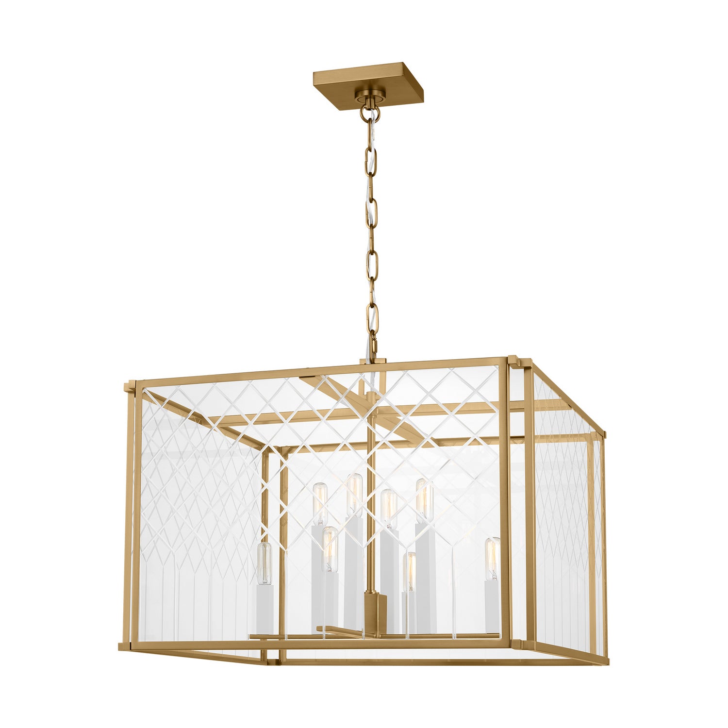 Visual Comfort Studio - AC1158BBS - Eight Light Pendant - Erro - Burnished Brass