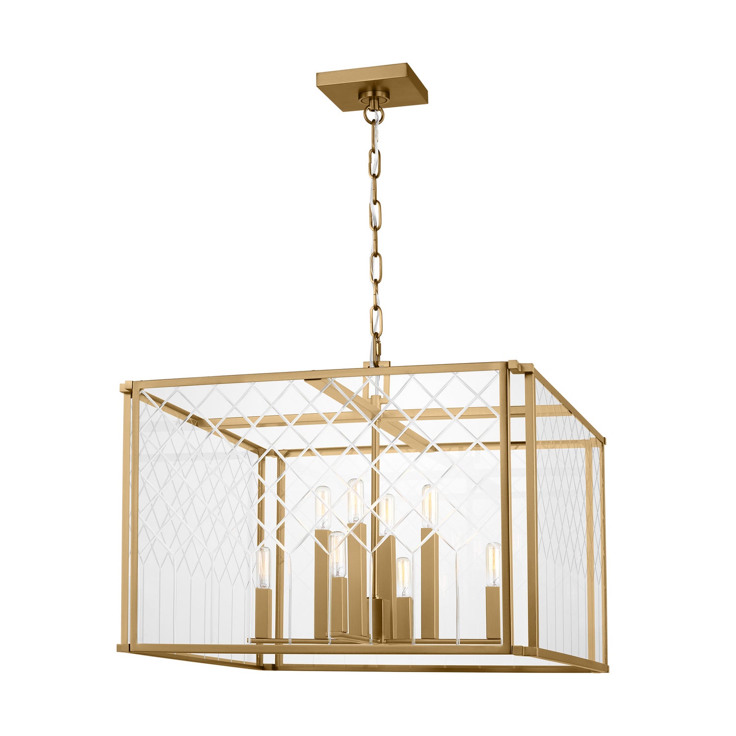 Visual Comfort Studio - AC1158BBS - Eight Light Pendant - Erro - Burnished Brass