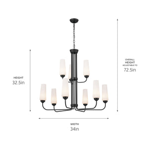 Kichler - 52482BK - Nine Light Chandelier - Truby - Black
