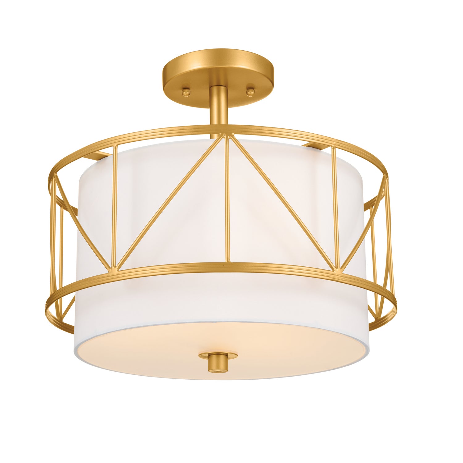 Kichler - 52074CLG - Three Light Pendant/Semi Flush - Birkleigh - Classic Gold