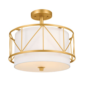 Kichler - 52074CLG - Three Light Pendant/Semi Flush - Birkleigh - Classic Gold