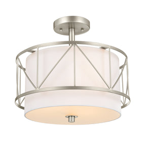 Kichler - 52074SN - Three Light Pendant/Semi Flush - Birkleigh - Satin Nickel