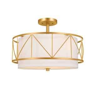 Kichler - 52075CLG - Three Light Pendant/Semi Flush - Birkleigh - Classic Gold