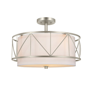 Kichler - 52075SN - Three Light Pendant/Semi Flush - Birkleigh - Satin Nickel