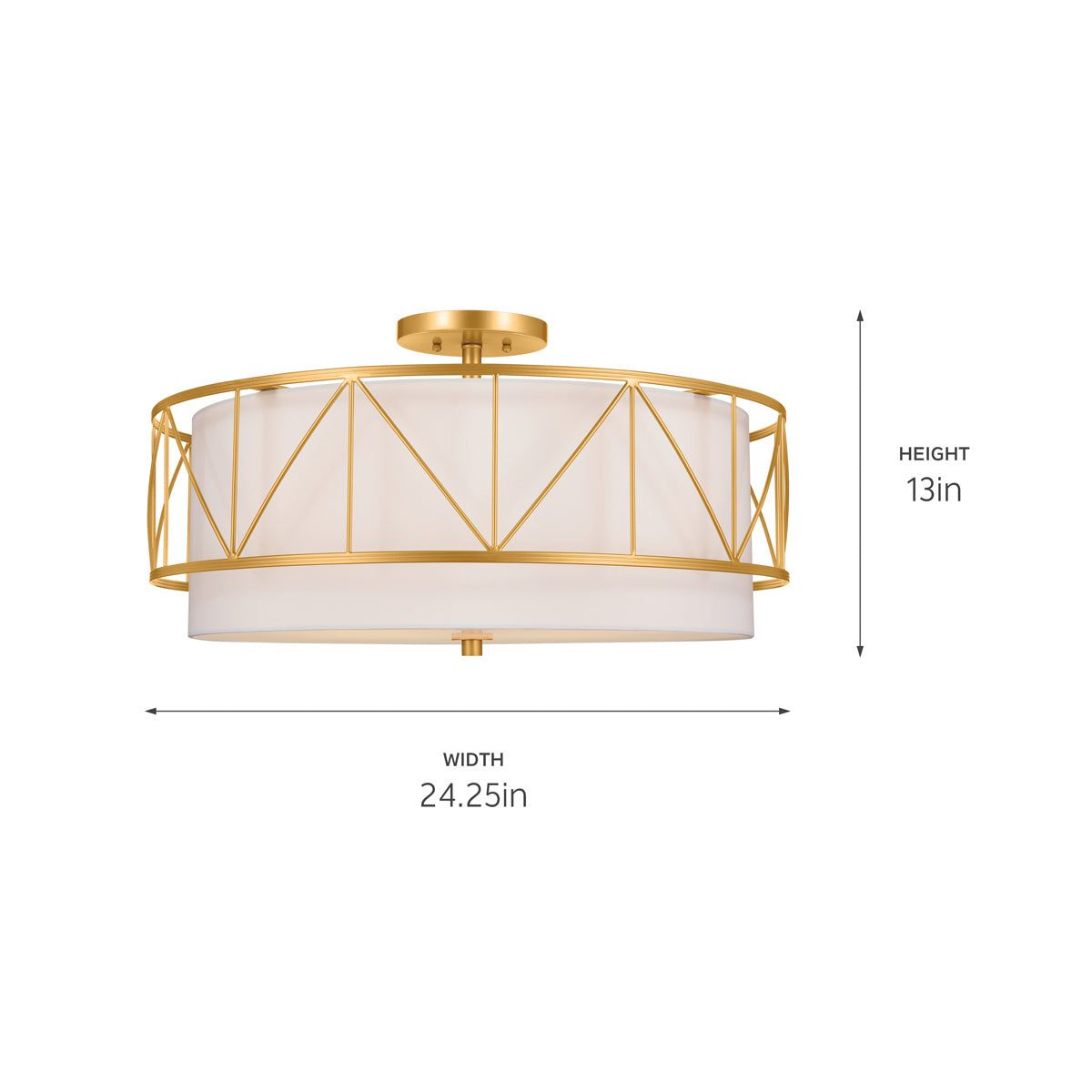 Kichler - 52076CLG - Four Light Semi Flush Mount - Birkleigh - Classic Gold