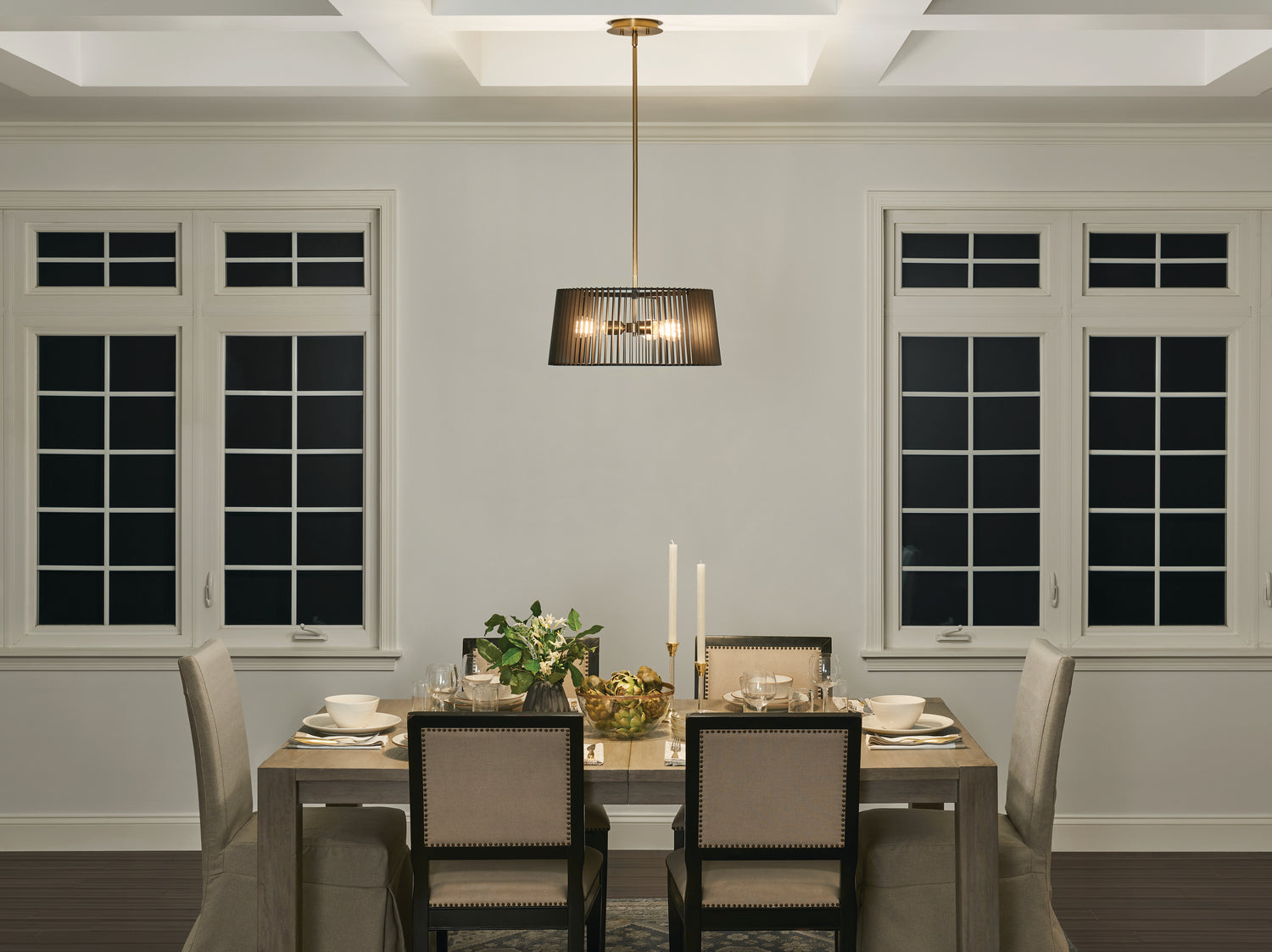 Kichler - 44171BK - Three Light Pendant - Linara - Black