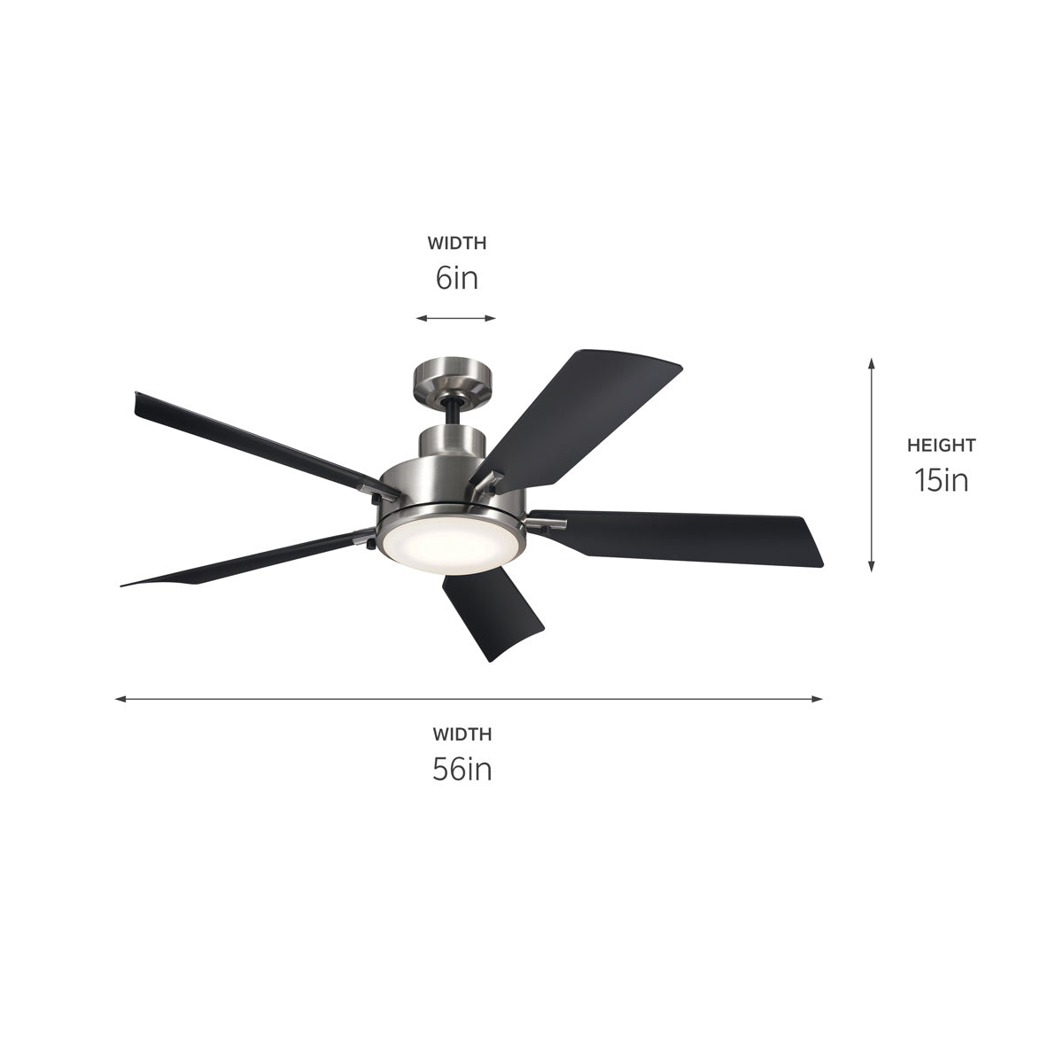 Kichler - 330057BSS - 56"Ceiling Fan - Guardian - Brushed Stainless Steel