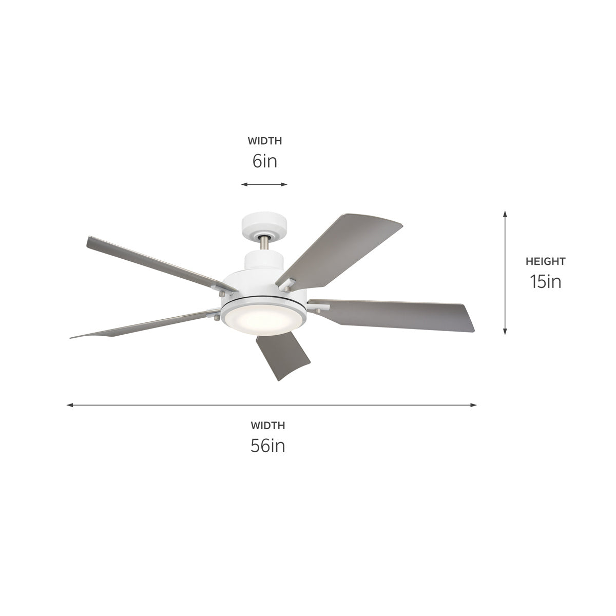 Kichler - 330057WH - 56"Ceiling Fan - Guardian - White