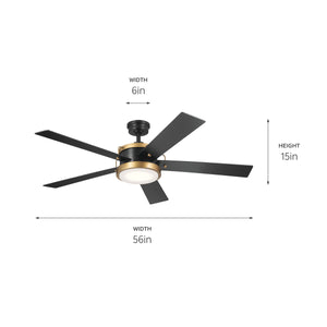 Kichler - 330045SBK - 56"Ceiling Fan - Salvo - Satin Black