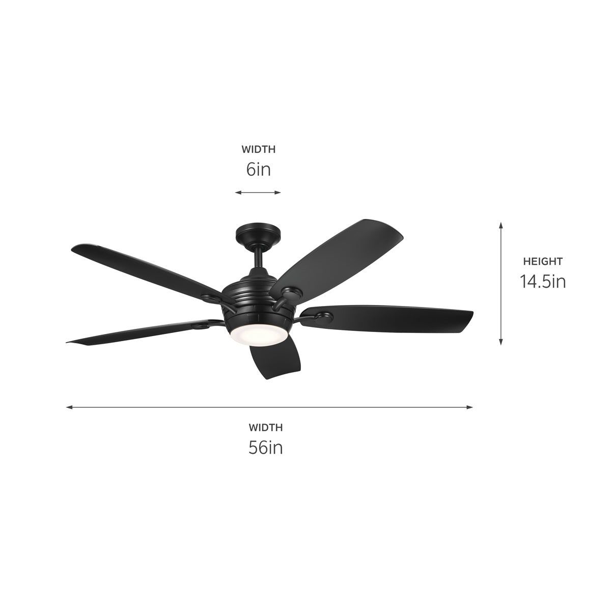 Kichler - 310130SBK - 56"Ceiling Fan - Tranquil - Satin Black