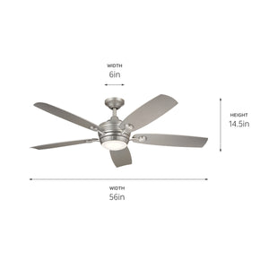 Kichler - 310130NI - 56"Ceiling Fan - Tranquil - Brushed Nickel