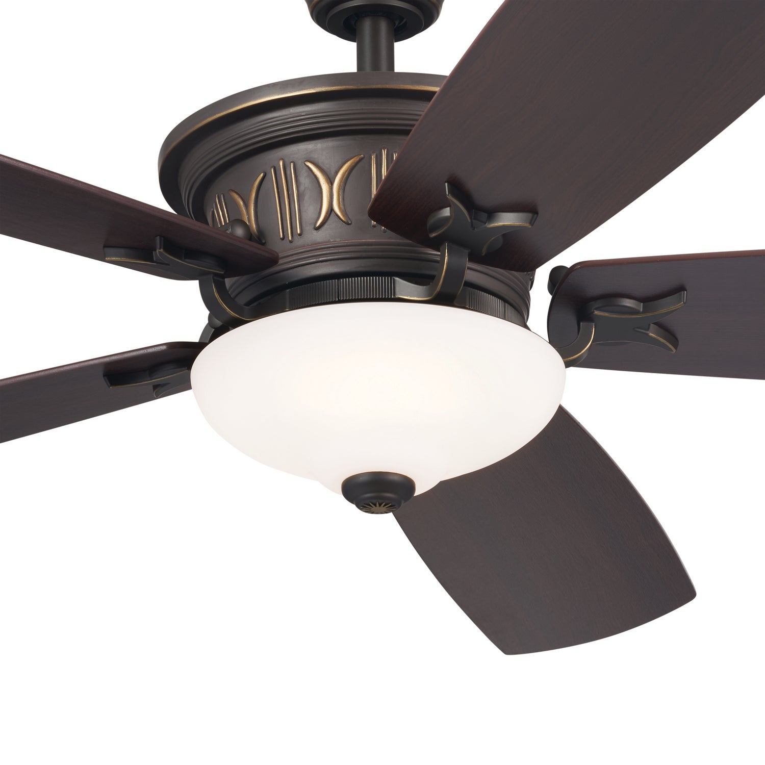 Kichler - 300325OZ - 56"Ceiling Fan - Crescent - Olde Bronze with Gold Highlights