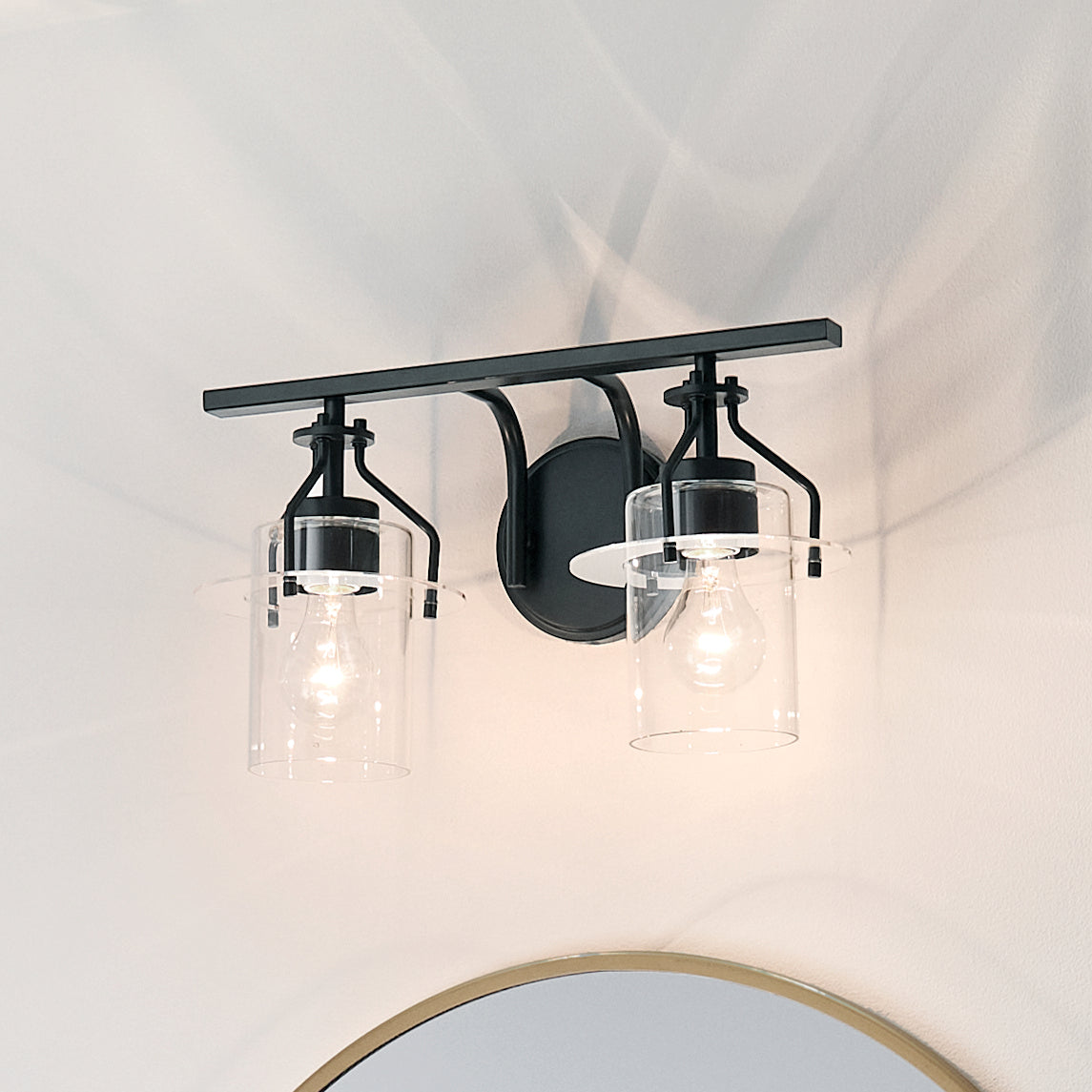 Kichler - 55078BK - Two Light Bath - Everett - Black