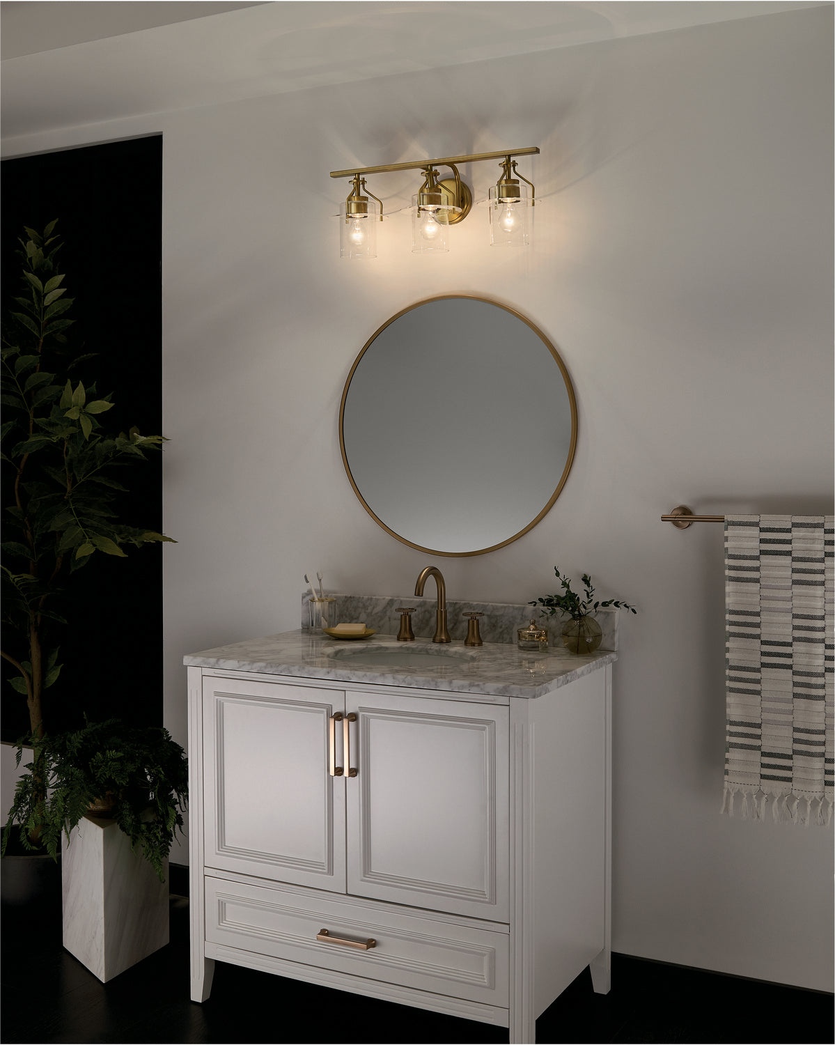 Kichler - 55079NBR - Three Light Bath - Everett - Brushed Brass