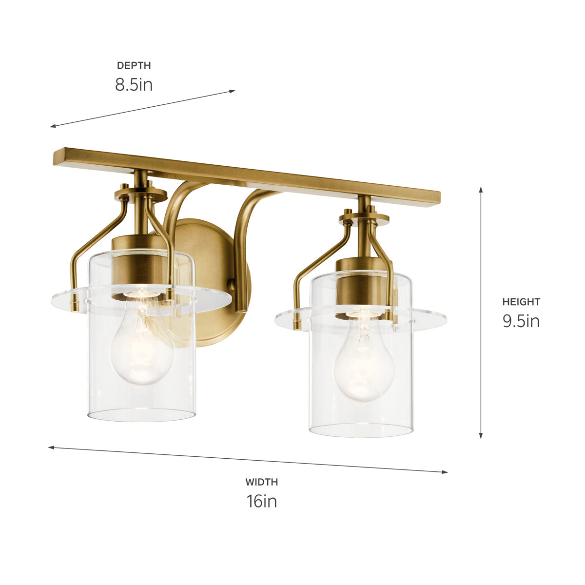 Kichler - 55078NBR - Two Light Bath - Everett - Brushed Brass