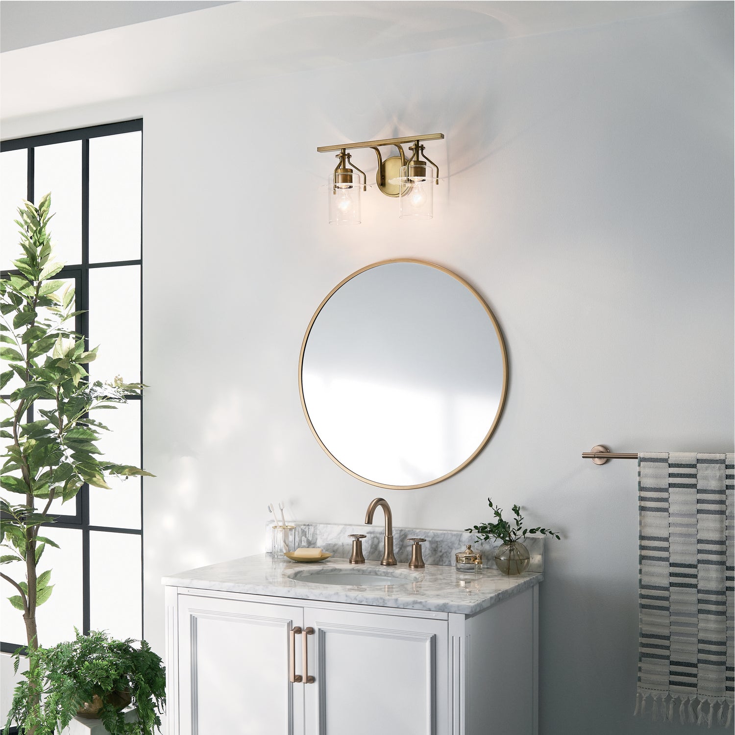 Kichler - 55078NBR - Two Light Bath - Everett - Brushed Brass