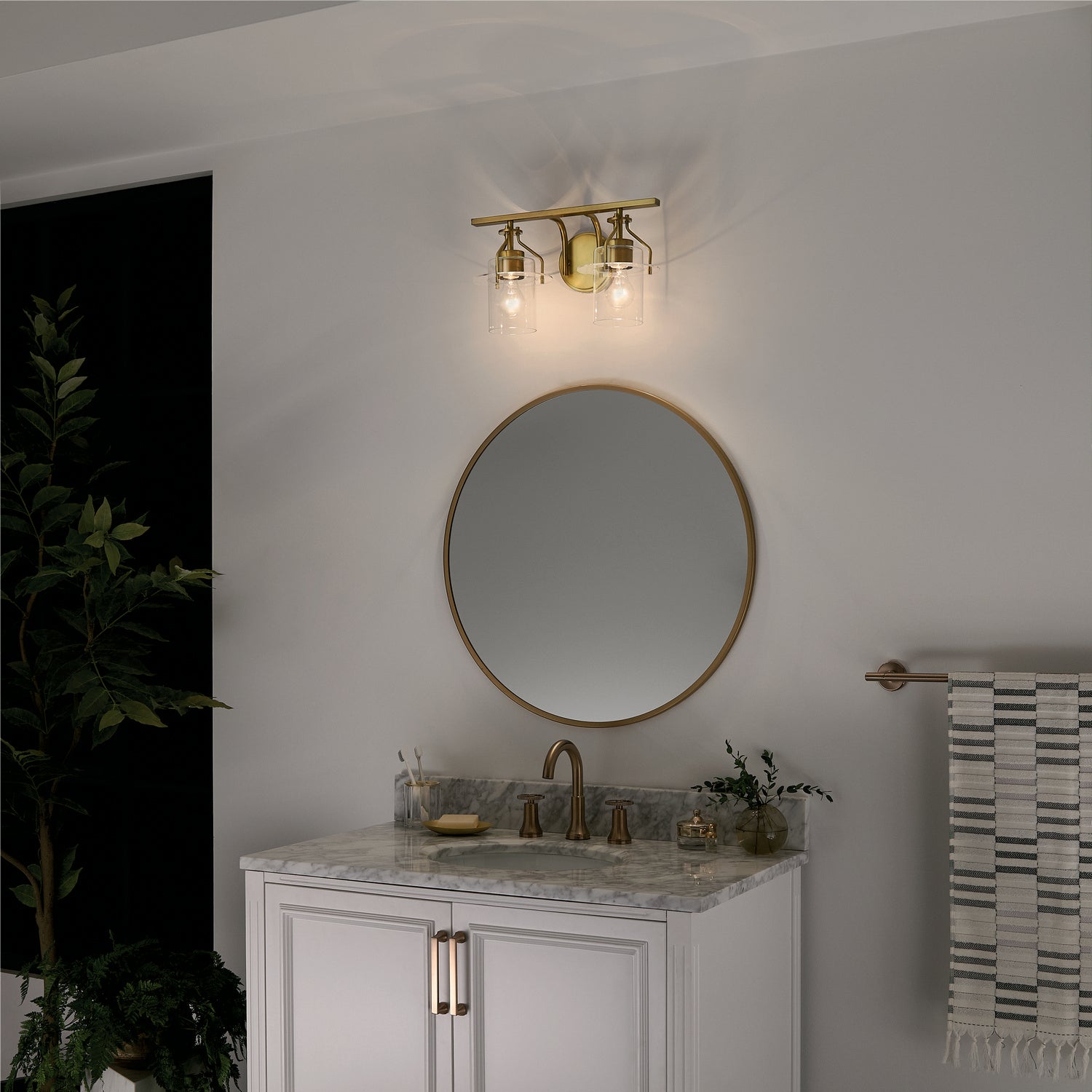 Kichler - 55078NBR - Two Light Bath - Everett - Brushed Brass