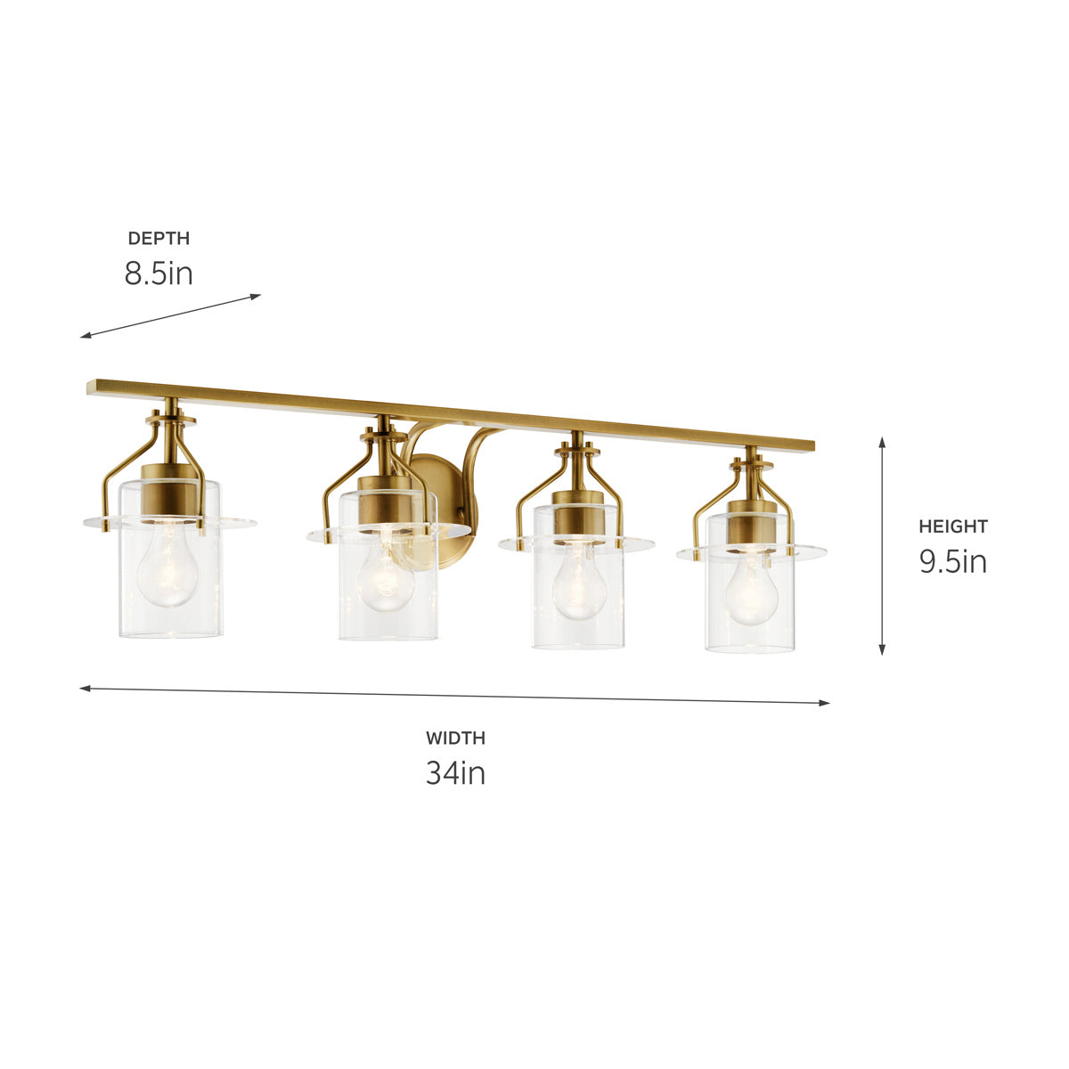 Kichler - 55080NBR - Four Light Bath - Everett - Brushed Brass