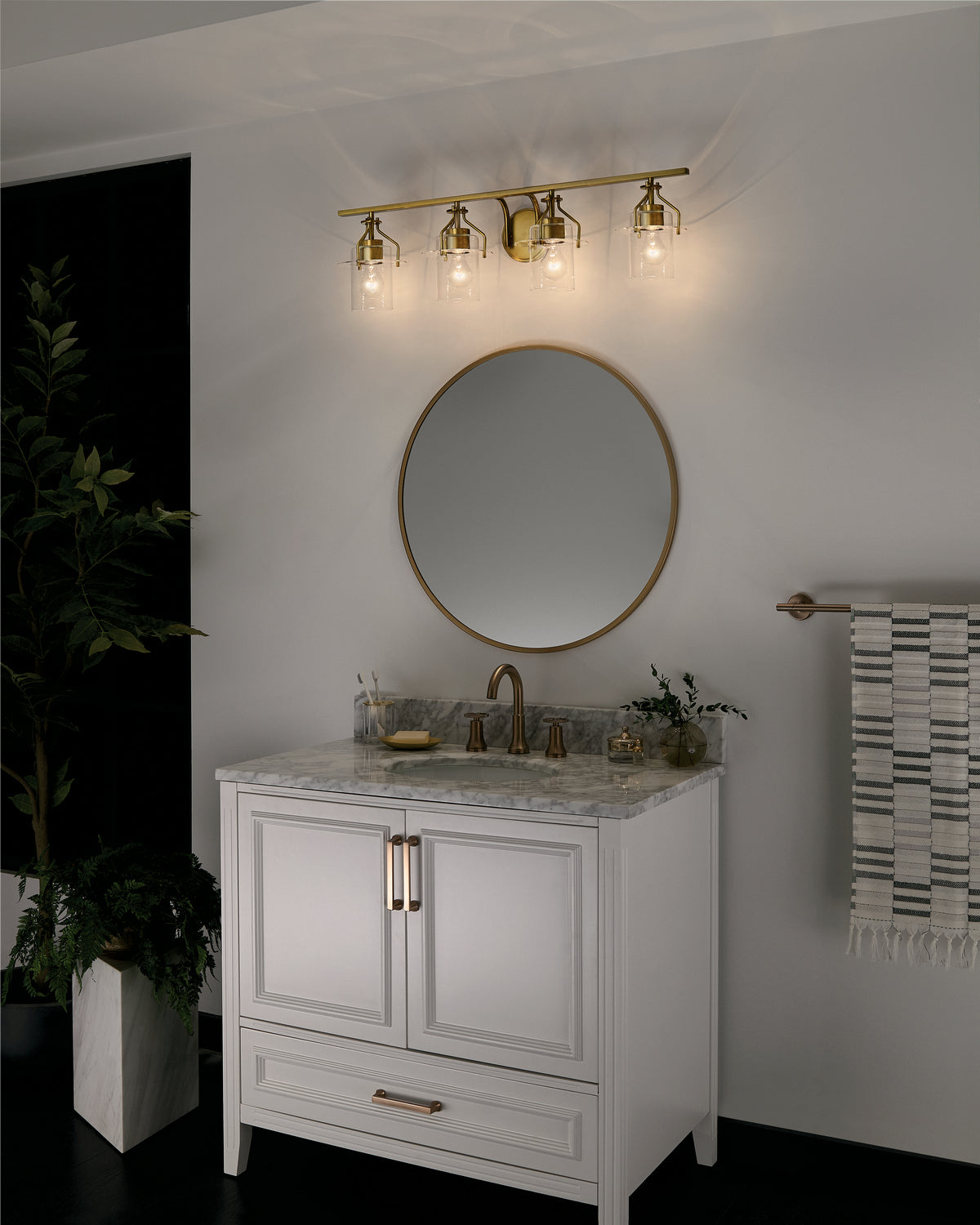 Kichler - 55080NBR - Four Light Bath - Everett - Brushed Brass