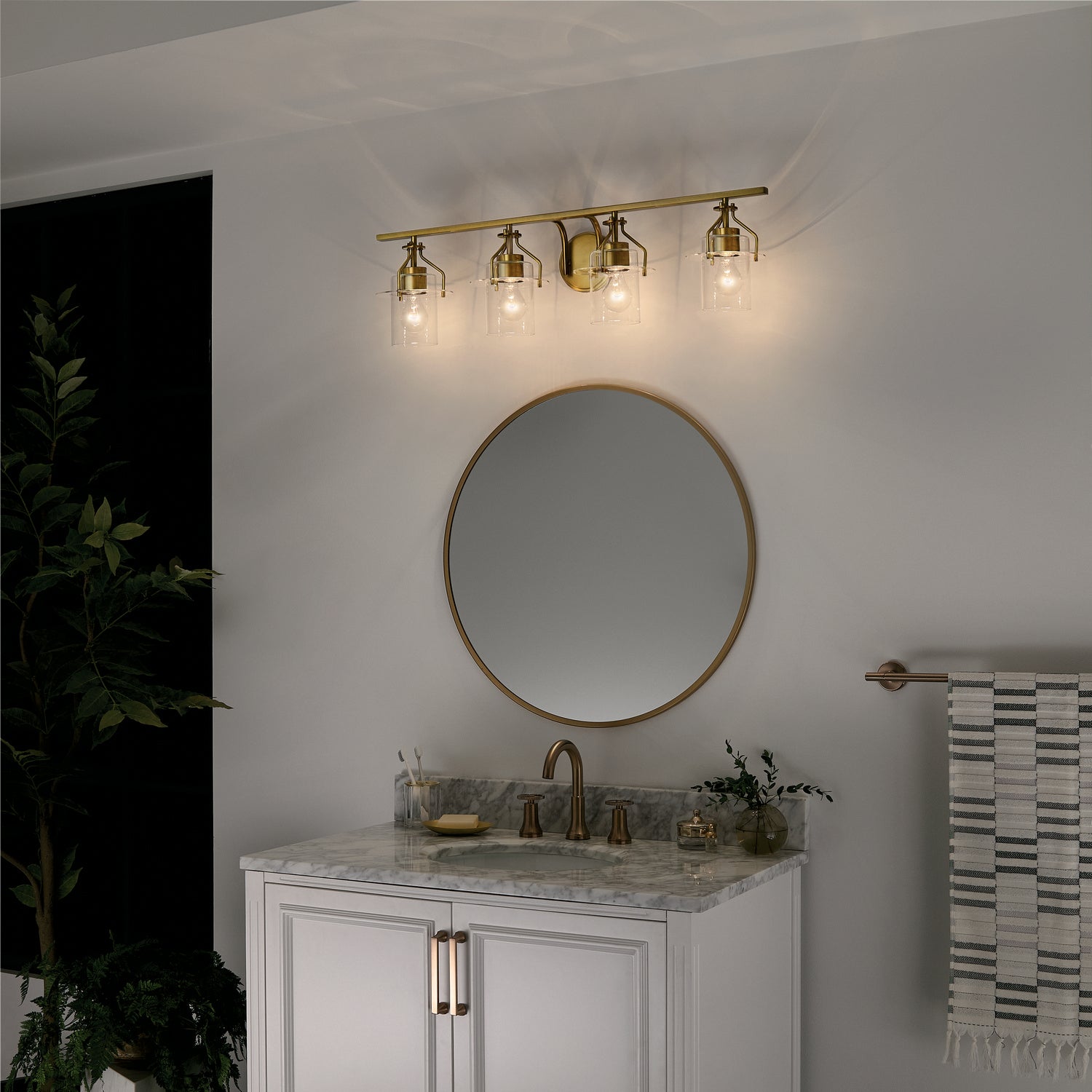 Kichler - 55080NBR - Four Light Bath - Everett - Brushed Brass