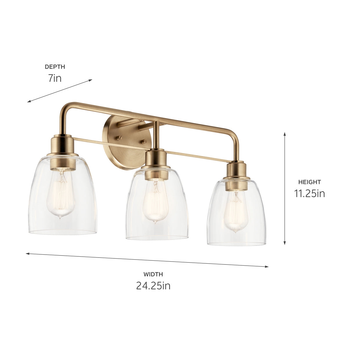 Kichler - 55102CPZ - Three Light Bath - Meller - Champagne Bronze