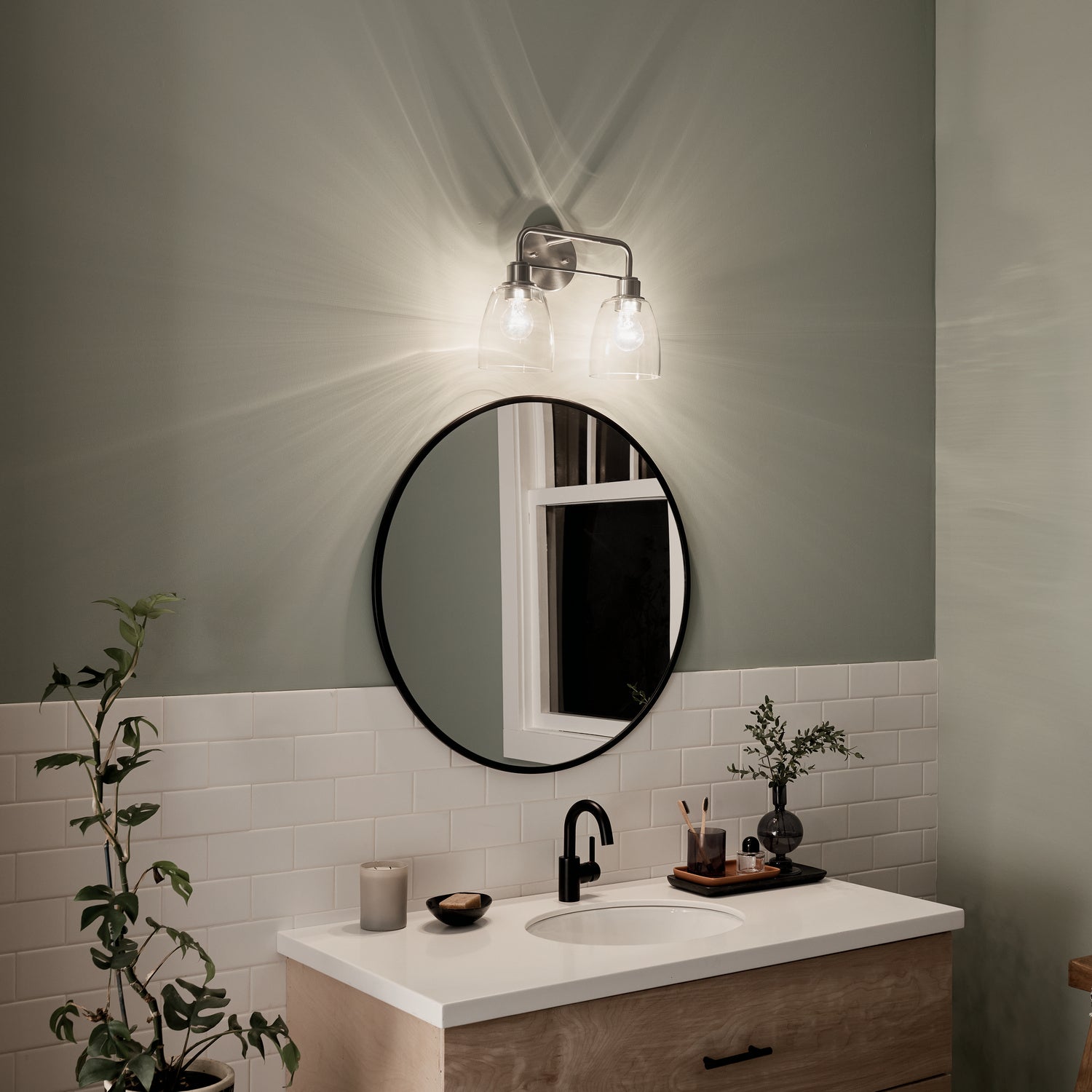 Kichler - 55101NI - Two Light Bath - Meller - Nickel Textured