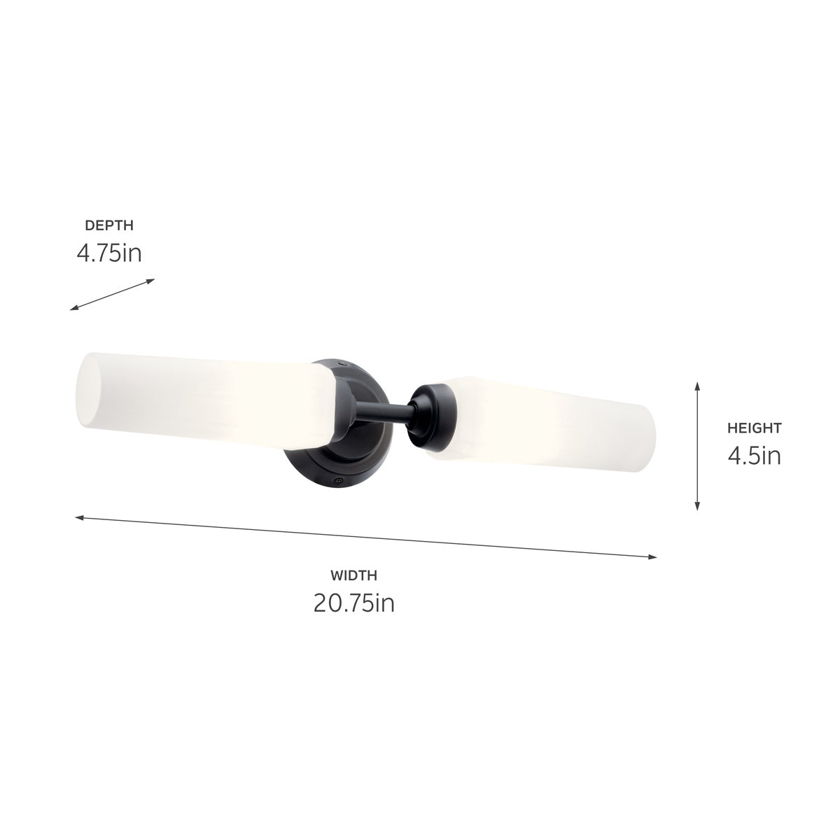 Kichler - 55074BK - Two Light Wall Sconce - Truby - Black