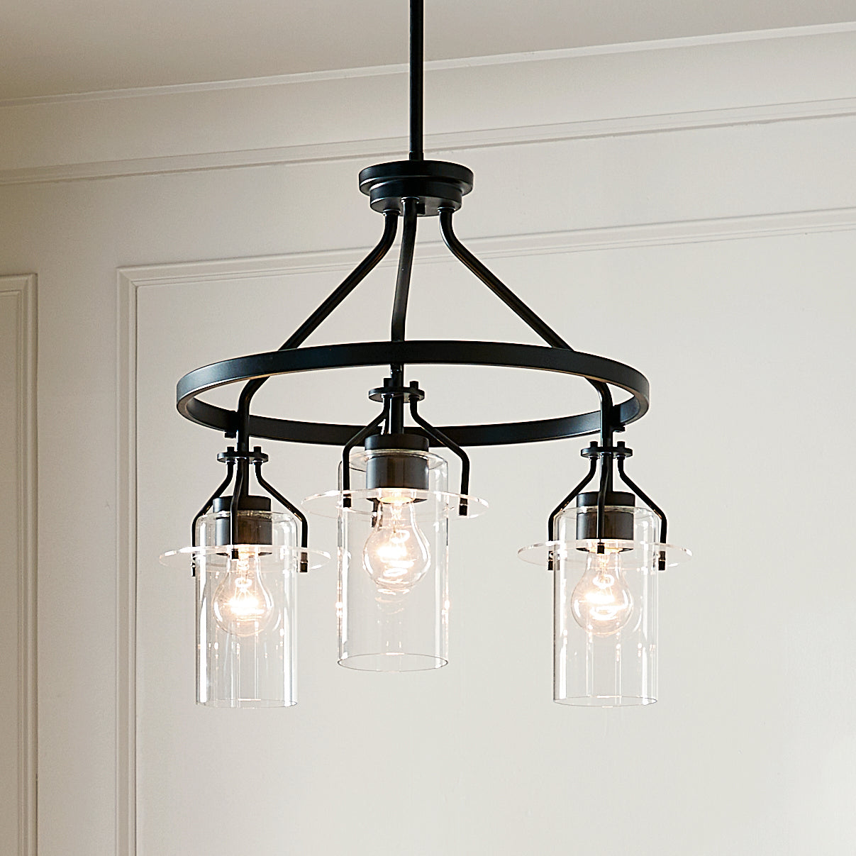 Kichler - 52377BK - Three Light Chandelier - Everett - Black