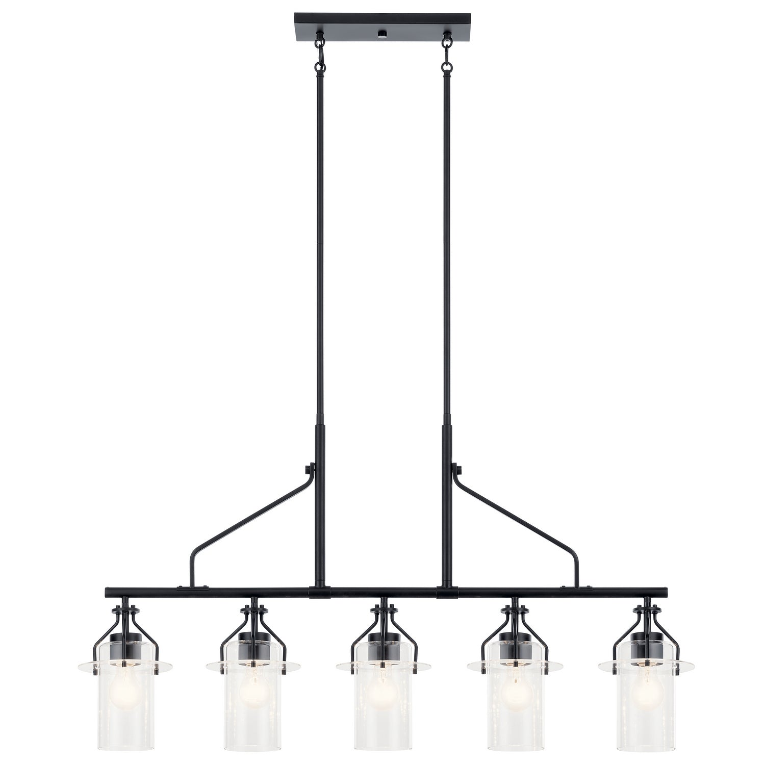 Kichler - 52379BK - Five Light Linear Chandelier - Everett - Black