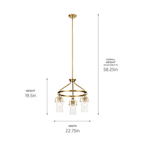 Kichler - 52377NBR - Three Light Chandelier - Everett - Brushed Brass