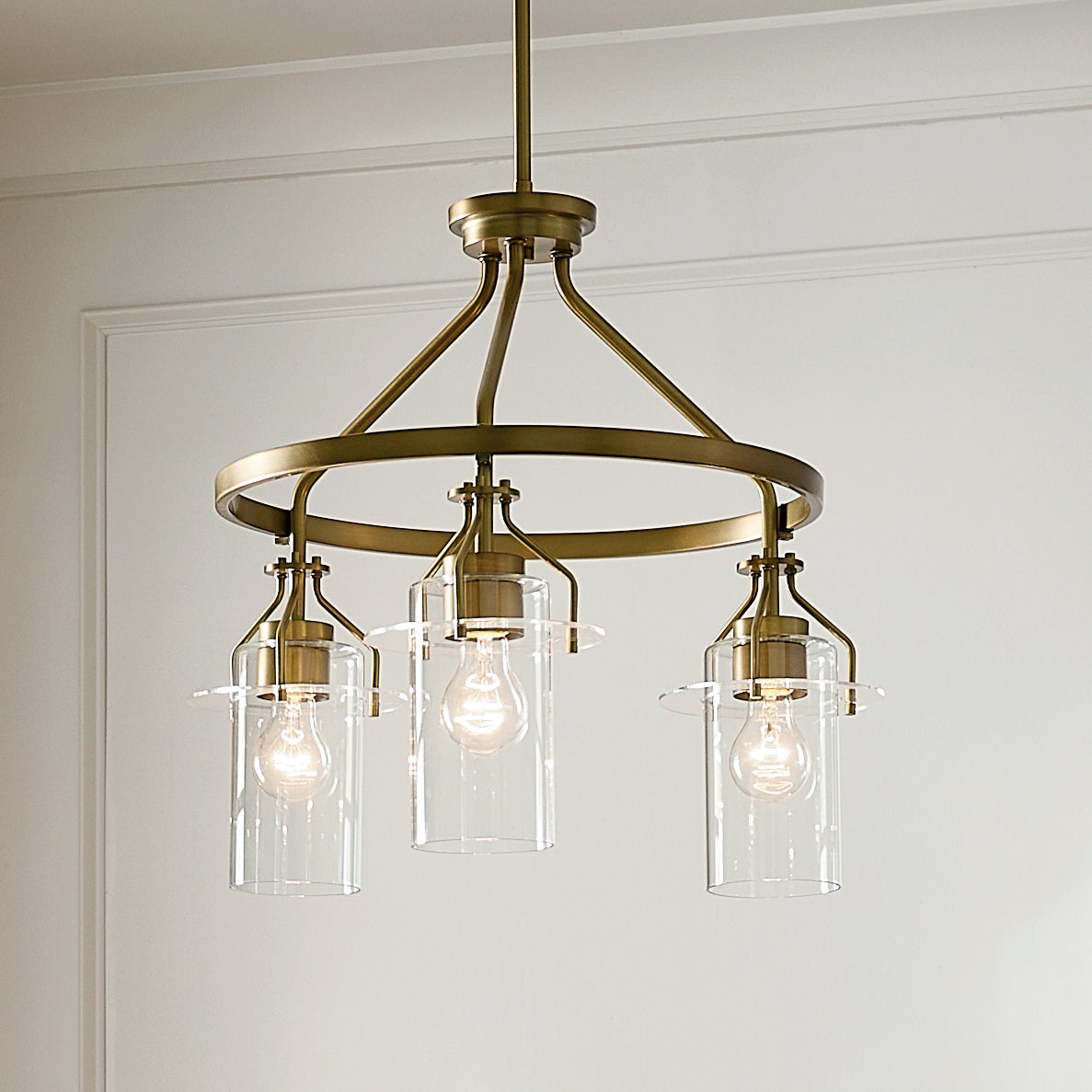 Kichler - 52377NBR - Three Light Chandelier - Everett - Brushed Brass