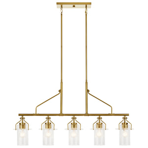 Kichler - 52379NBR - Five Light Linear Chandelier - Everett - Brushed Brass