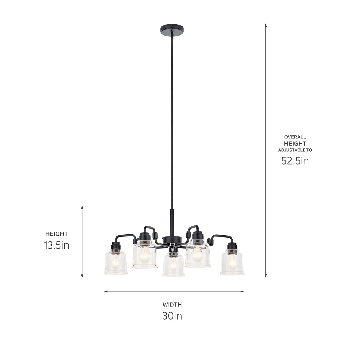 Kichler - 52398BK - Five Light Chandelier - Aivian - Black