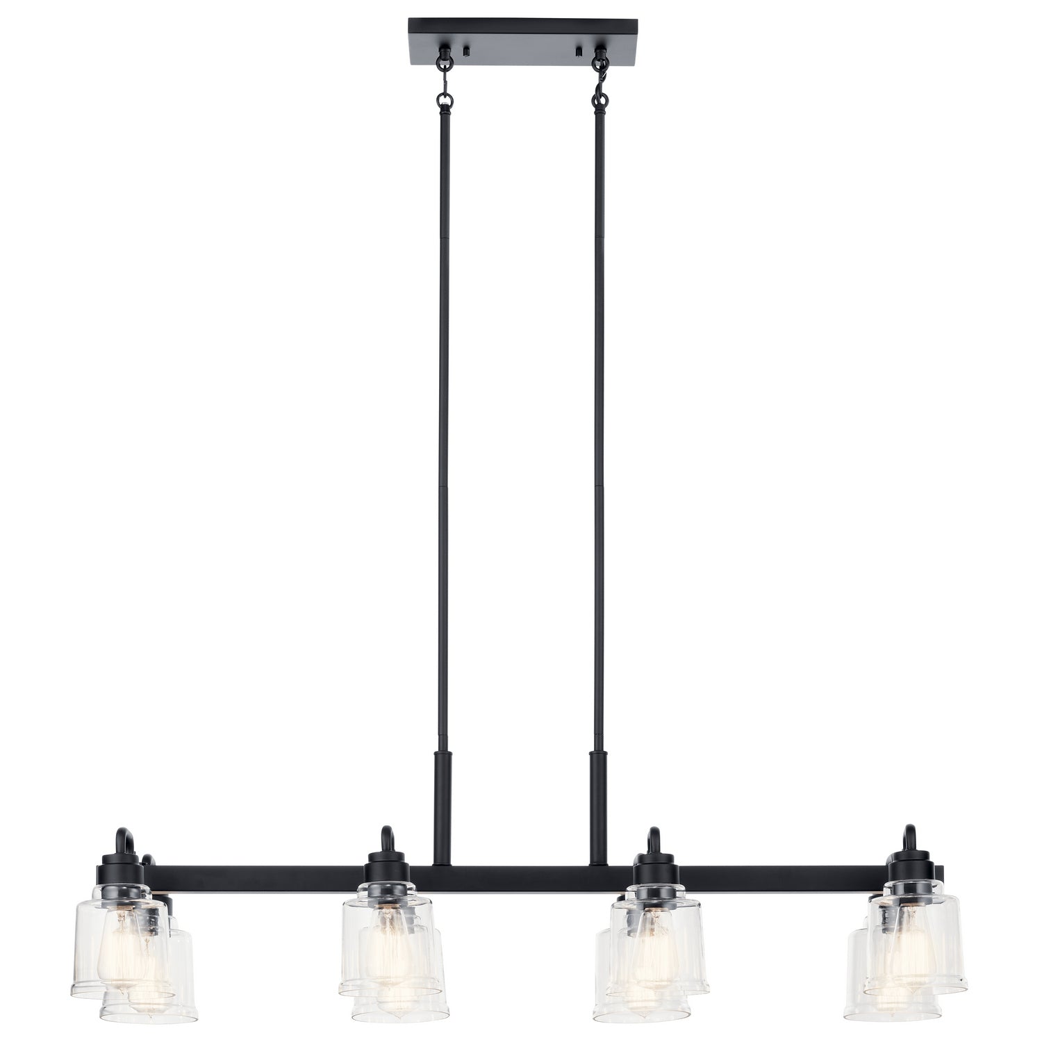 Kichler - 52400BK - Eight Light Linear Chandelier - Aivian - Black