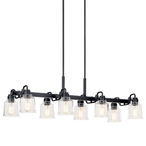 Kichler - 52400BK - Eight Light Linear Chandelier - Aivian - Black