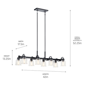 Kichler - 52400BK - Eight Light Linear Chandelier - Aivian - Black