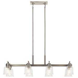 Kichler - 52400NI - Eight Light Linear Chandelier - Aivian - Nickel Textured