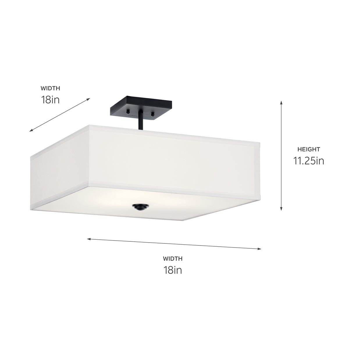 Kichler - 43693BK - Three Light Semi Flush Mount - Shailene - Black