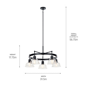 Kichler - 52403BK - Five Light Chandelier - Eastmont - Black