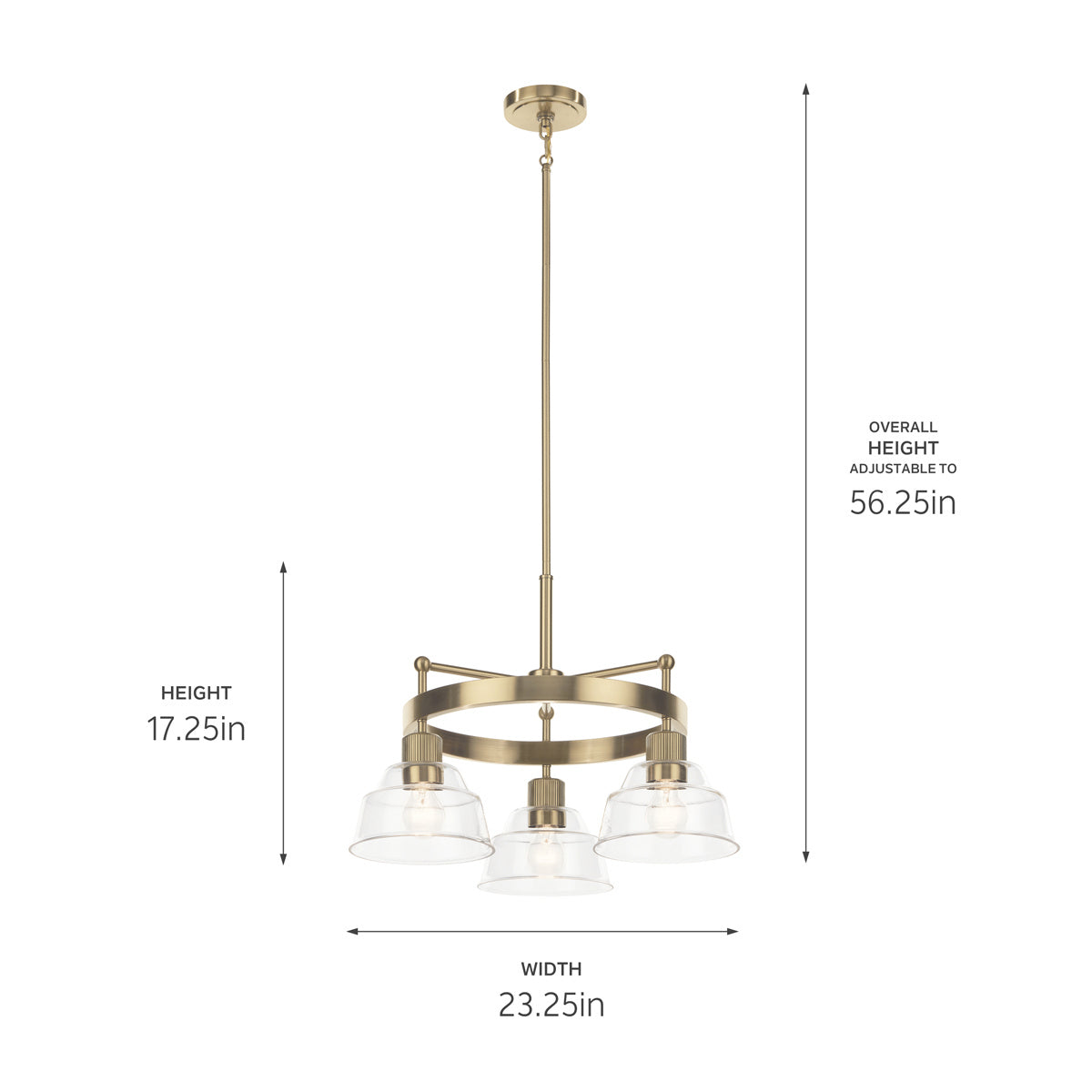 Kichler - 52402BNB - Three Light Chandelier - Eastmont - Brushed Brass