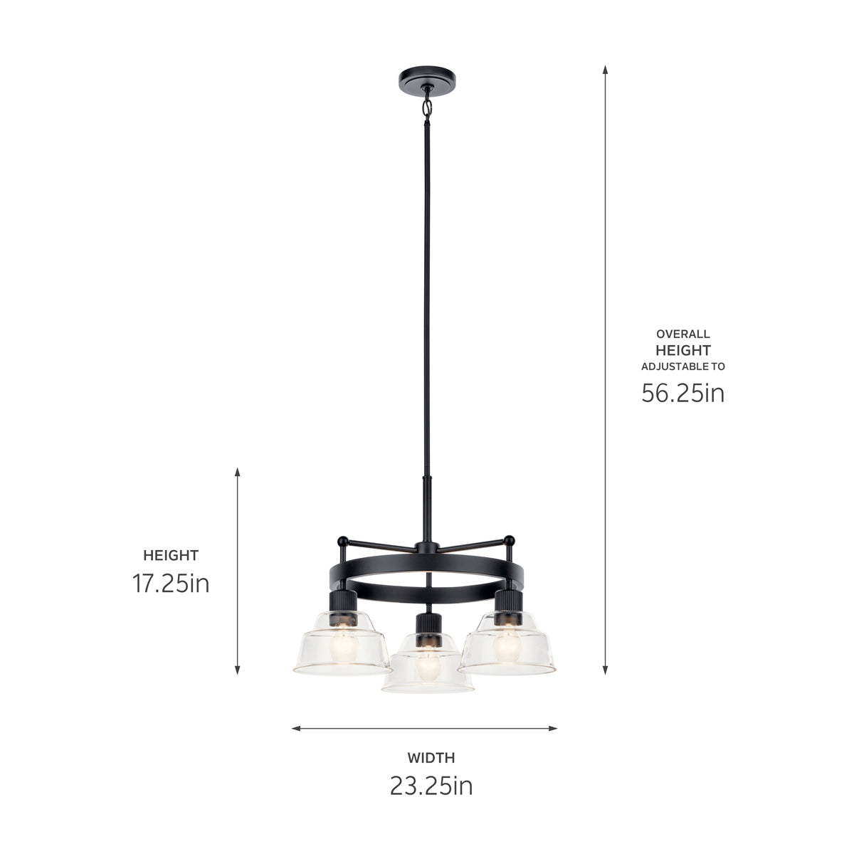 Kichler - 52402BK - Three Light Chandelier - Eastmont - Black