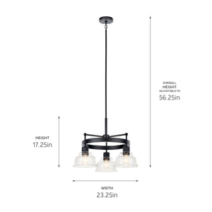 Kichler - 52402BK - Three Light Chandelier - Eastmont - Black