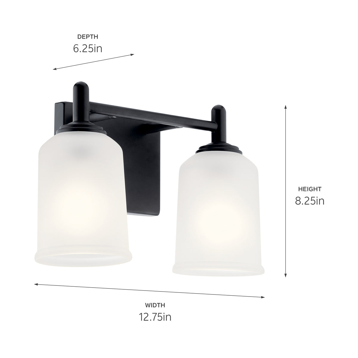 Kichler - 45573BK - Two Light Bath - Shailene - Black