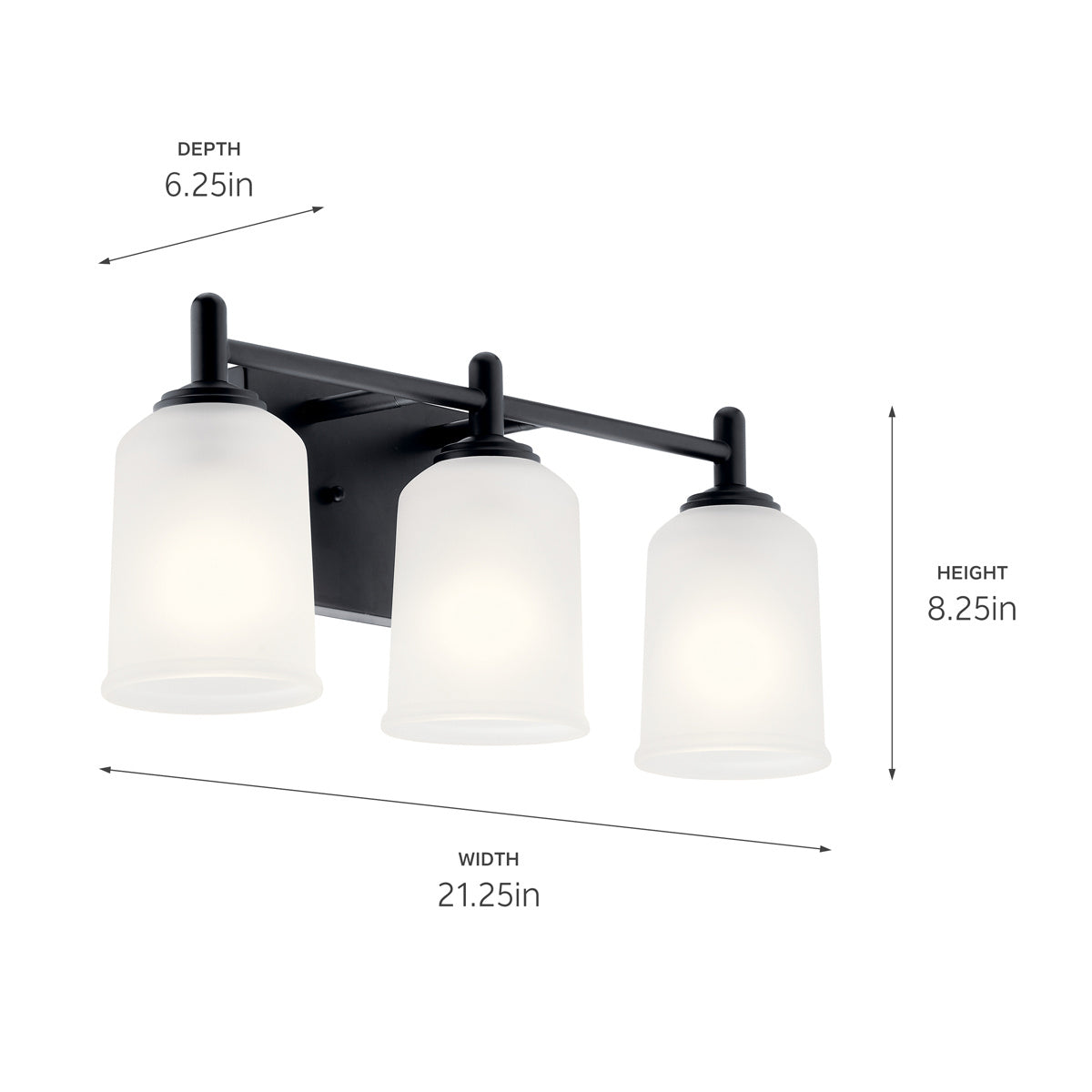 Kichler - 45574BK - Three Light Bath - Shailene - Black